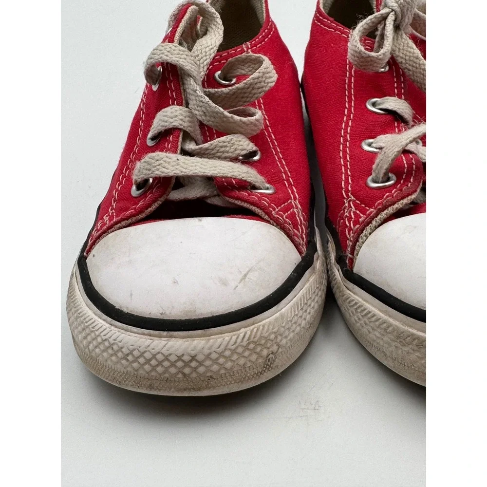 Converse Chuck Taylor All Star Low Top Red Canvas Infant Sneakers Size 10 7J236